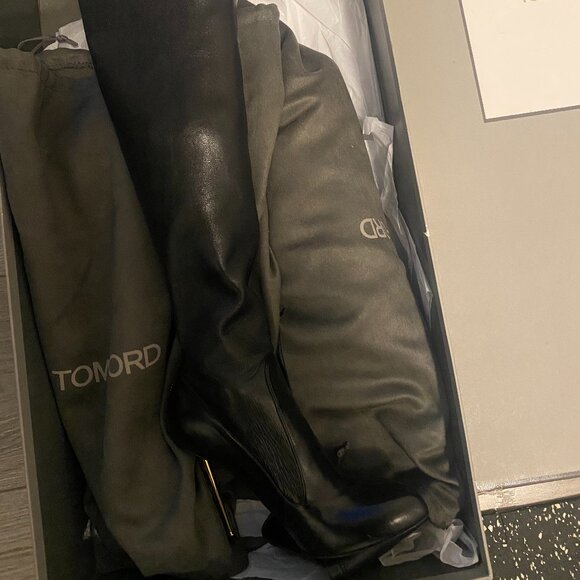 Tom Ford Leather Over Knee Boots - Picture 2 of 4